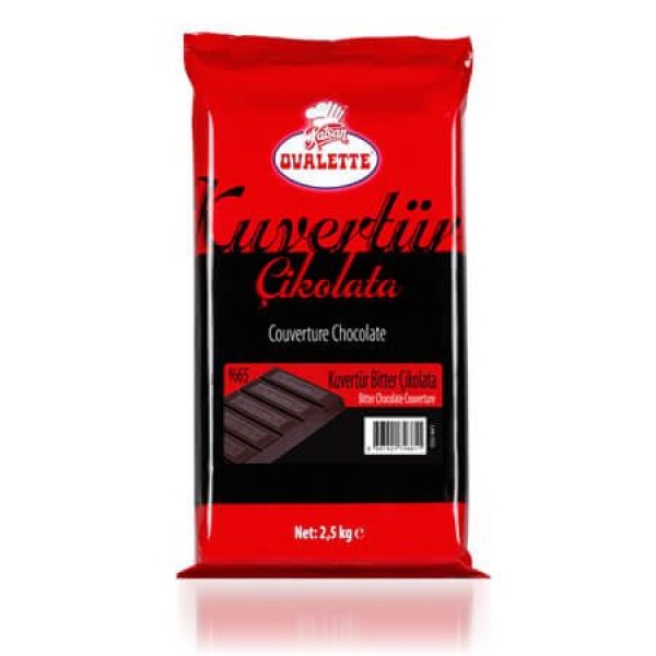 Ovalette Extra Küvertür %65 Bitter Çikolata 2,5 Kg